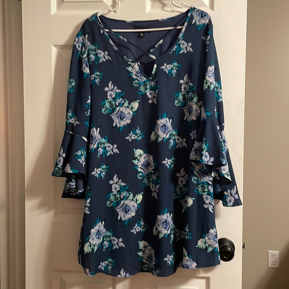 Blue flower blouse